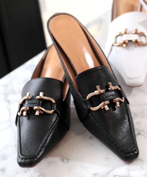 Julia Boutique(ジュリアブティック)の「ビット付きスクエアトゥパンプス/23091(パンプス・レディース・ブラック/ホワイト・36/37/38/39)」の12枚目の写真