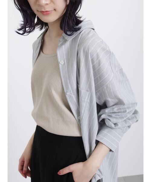 Samansa Mos2 blue(サマンサモスモスブルー)の「前後2wayジャカードテレコタンク(Tシャツ/カットソー・レディース・グレー/ブラック/ベージュ/オフホワイト・LARGE/MEDIUM)」の19枚目の写真