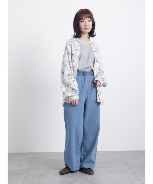Samansa Mos2 blue(サマンサモスモスブルー)の「前後2wayジャカードテレコタンク(Tシャツ/カットソー・レディース・グレー/ブラック/ベージュ/オフホワイト・LARGE/MEDIUM)」の7枚目の写真