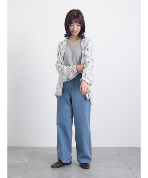 Samansa Mos2 blue(サマンサモスモスブルー)の「前後2wayジャカードテレコタンク(Tシャツ/カットソー・レディース・グレー/ブラック/ベージュ/オフホワイト・LARGE/MEDIUM)」の9枚目の写真