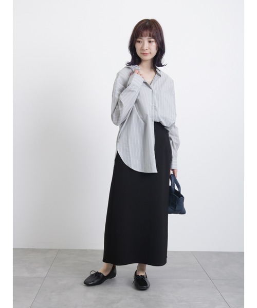 Samansa Mos2 blue(サマンサモスモスブルー)の「前後2wayジャカードテレコタンク(Tシャツ/カットソー・レディース・グレー/ブラック/ベージュ/オフホワイト・LARGE/MEDIUM)」の14枚目の写真