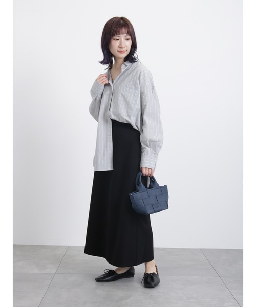Samansa Mos2 blue(サマンサモスモスブルー)の「前後2wayジャカードテレコタンク(Tシャツ/カットソー・レディース・グレー/ブラック/ベージュ/オフホワイト・LARGE/MEDIUM)」の15枚目の写真