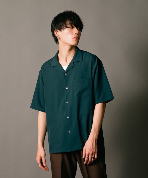 Blue Standard (ブルースタンダード)の「【BLUE STANDARD/ブルースタンダード】消臭 吸水速乾 接触冷感 UVカット ドライ ストレッチ オープンカラー 開襟 シャツ(シャツ/ブラウス・メンズ・カーキ/ネイビー/ベージュ/グリーン/ブラック・X-LARGE/MEDIUM/LARGE)」の5枚目の写真