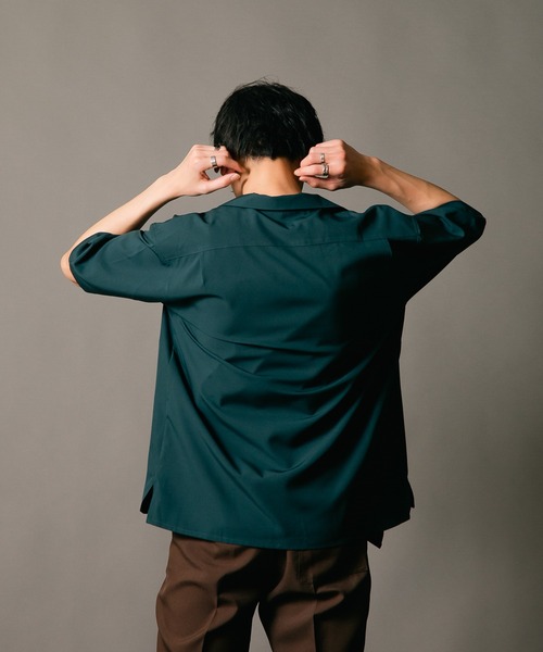 Blue Standard (ブルースタンダード)の「【BLUE STANDARD/ブルースタンダード】消臭 吸水速乾 接触冷感 UVカット ドライ ストレッチ オープンカラー 開襟 シャツ(シャツ/ブラウス・メンズ・カーキ/ネイビー/ベージュ/グリーン/ブラック・X-LARGE/MEDIUM/LARGE)」の16枚目の写真