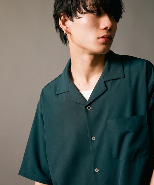 Blue Standard (ブルースタンダード)の「【BLUE STANDARD/ブルースタンダード】消臭 吸水速乾 接触冷感 UVカット ドライ ストレッチ オープンカラー 開襟 シャツ(シャツ/ブラウス・メンズ・カーキ/ネイビー/ベージュ/グリーン/ブラック・X-LARGE/MEDIUM/LARGE)」の17枚目の写真