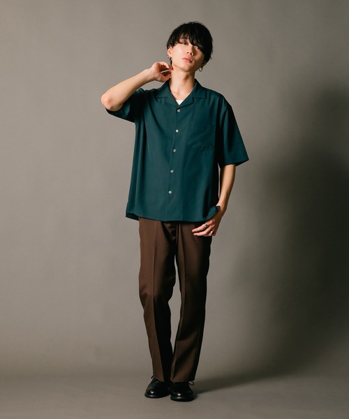 Blue Standard (ブルースタンダード)の「【BLUE STANDARD/ブルースタンダード】消臭 吸水速乾 接触冷感 UVカット ドライ ストレッチ オープンカラー 開襟 シャツ(シャツ/ブラウス・メンズ・カーキ/ネイビー/ベージュ/グリーン/ブラック・X-LARGE/MEDIUM/LARGE)」の12枚目の写真