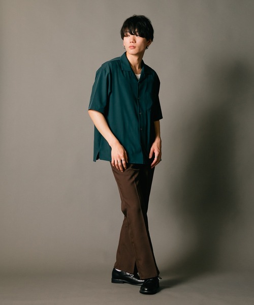 Blue Standard (ブルースタンダード)の「【BLUE STANDARD/ブルースタンダード】消臭 吸水速乾 接触冷感 UVカット ドライ ストレッチ オープンカラー 開襟 シャツ(シャツ/ブラウス・メンズ・カーキ/ネイビー/ベージュ/グリーン/ブラック・X-LARGE/MEDIUM/LARGE)」の14枚目の写真