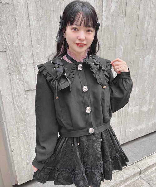 ROJITA(ロジータ)の「レースアップビックカラーブルゾン(ブルゾン・レディース・ピンク/ブラック・FREE)」の21枚目の写真