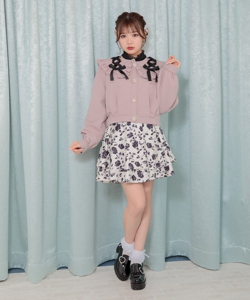 ROJITA(ロジータ)の「レースアップビックカラーブルゾン(ブルゾン・レディース・ピンク/ブラック・FREE)」の9枚目の写真