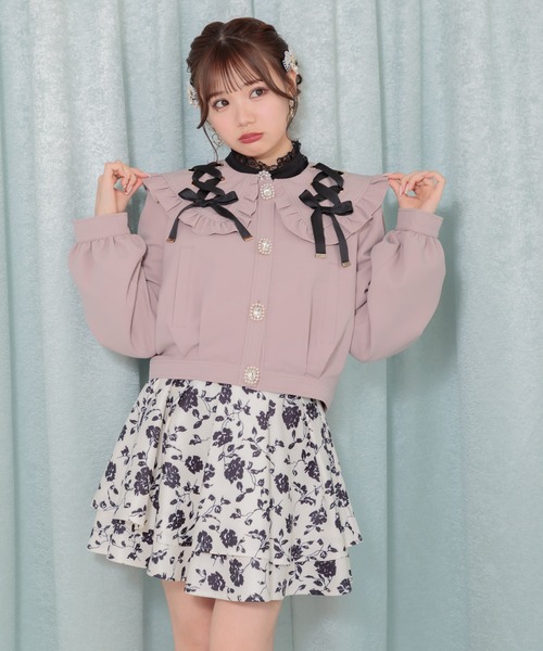 ROJITA(ロジータ)の「レースアップビックカラーブルゾン(ブルゾン・レディース・ピンク/ブラック・FREE)」の20枚目の写真