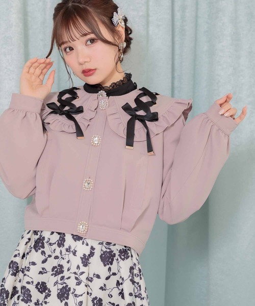 ROJITA(ロジータ)の「レースアップビックカラーブルゾン(ブルゾン・レディース・ピンク/ブラック・FREE)」の19枚目の写真