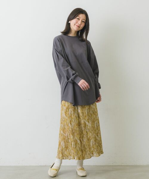 RETRO GIRL(レトロガール)の「袖ロゴBIGロンTee(Tシャツ/カットソー・レディース・ダークグレー/ブルー/イエロー/ホワイト・FREE)」の12枚目の写真