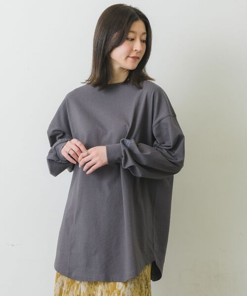 RETRO GIRL(レトロガール)の「袖ロゴBIGロンTee(Tシャツ/カットソー・レディース・ダークグレー/ブルー/イエロー/ホワイト・FREE)」の16枚目の写真