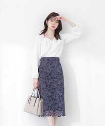 PROPORTION BODY DRESSING | フラワーリボンケミカルレースタイトスカート / 1213120308(スカート)
