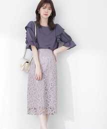 PROPORTION BODY DRESSING | フラワーリボンケミカルレースタイトスカート / 1213120308(スカート)