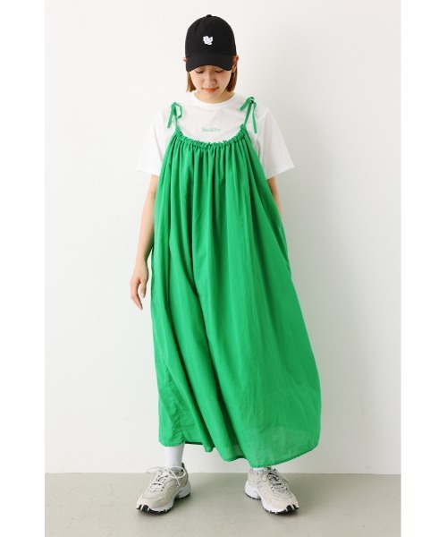 RODEO CROWNS WIDE BOWL(ロデオクラウンズワイドボウル)の「Tシャツ&ギャザーキャミワンピースSET(ワンピース・レディース・ブラック/オレンジ系その他/グリーン/ベージュ系その他・FREE)」の5枚目の写真