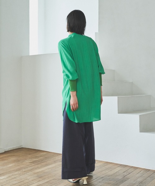 audrey and john wad（オードリーアンドジョンワッド）の「ピンストライプダブルベルトワイドパンツ（その他パンツ・レディース・ネイビー/ブラック/オフホワイト・S/M）」の13枚目の写真