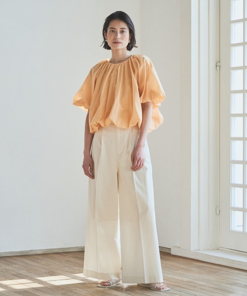 audrey and john wad（オードリーアンドジョンワッド）の「ピンストライプダブルベルトワイドパンツ（その他パンツ・レディース・ネイビー/ブラック/オフホワイト・S/M）」の19枚目の写真