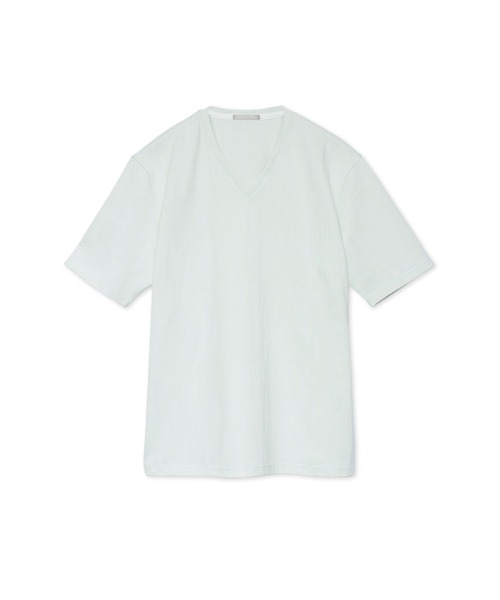 HIGH STREET(ハイストリート)の「HIGH STREET∴ウェーブJQ半袖VネックTシャツ(Tシャツ/カットソー・メンズ・ホワイト/ライトグリーン/ブルー系2・M/L/LL)」の19枚目の写真