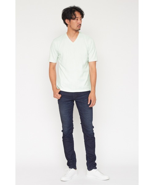 HIGH STREET∴ウェーブJQ半袖VネックTシャツ セール】HIGH STREET∴ウェーブJQ半袖VネックTシャツ（Tシャツ