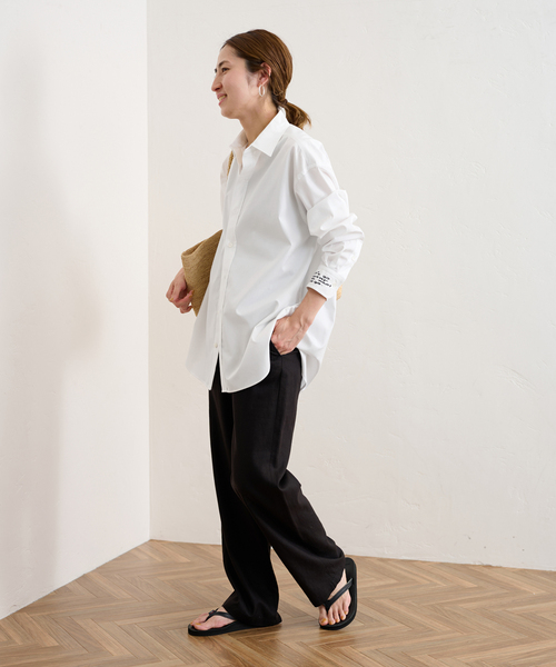 FRAMeWORK(フレームワーク)の「メッセージプリントシャツ(シャツ/ブラウス・レディース・ホワイト/ブルー系その他/サックスブルー・FREE)」の5枚目の写真