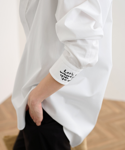 FRAMeWORK(フレームワーク)の「メッセージプリントシャツ(シャツ/ブラウス・レディース・ホワイト/ブルー系その他/サックスブルー・FREE)」の11枚目の写真