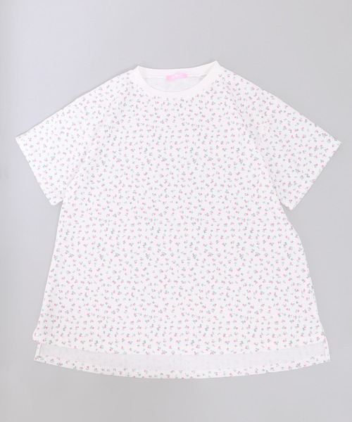 WC(ダブル シー)の「フラワー柄ビッグTシャツ(Tシャツ/カットソー・レディース・サックスブルー/ピンク/オレンジ・FREE)」の17枚目の写真