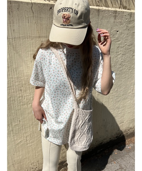 WC(ダブル シー)の「フラワー柄ビッグTシャツ(Tシャツ/カットソー・レディース・サックスブルー/ピンク/オレンジ・FREE)」の4枚目の写真