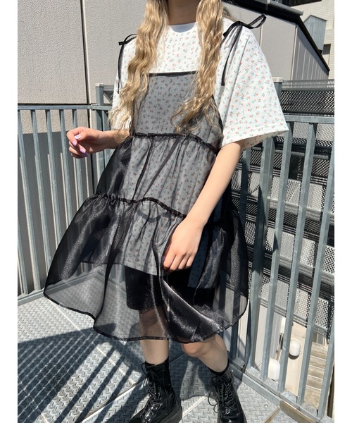 WC(ダブル シー)の「フラワー柄ビッグTシャツ(Tシャツ/カットソー・レディース・サックスブルー/ピンク/オレンジ・FREE)」の15枚目の写真