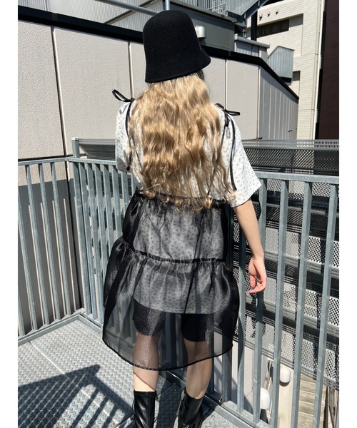 WC(ダブル シー)の「フラワー柄ビッグTシャツ(Tシャツ/カットソー・レディース・サックスブルー/ピンク/オレンジ・FREE)」の19枚目の写真