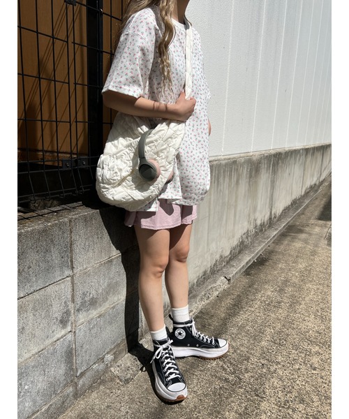 WC(ダブル シー)の「フラワー柄ビッグTシャツ(Tシャツ/カットソー・レディース・サックスブルー/ピンク/オレンジ・FREE)」の8枚目の写真