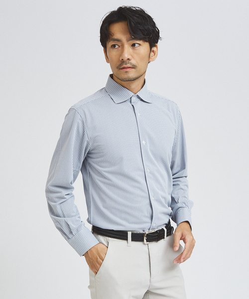 ABAHOUSE GRAY（アバハウスグレイ）の「【Comfeel】吸水速乾 長袖シャツ（シャツ/ブラウス・メンズ・サックスブルー/ホワイト/ブルー系その他2/ブルー系その他3/ブルー系その他・44/46/48/50）」の5枚目の写真