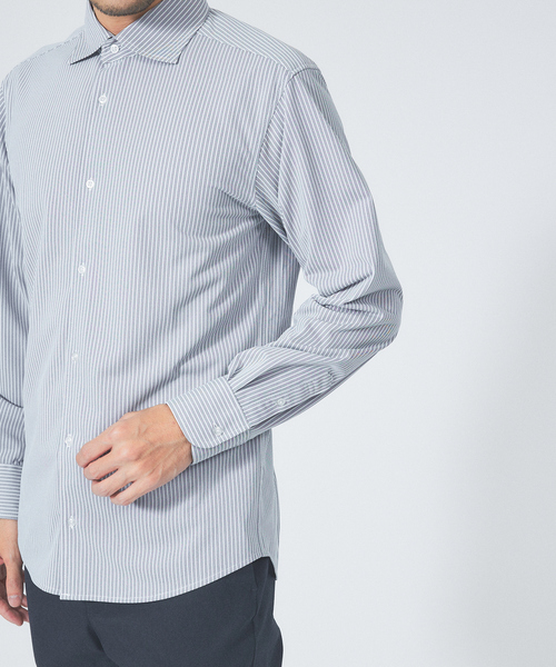 ABAHOUSE GRAY（アバハウスグレイ）の「【Comfeel】吸水速乾 長袖シャツ（シャツ/ブラウス・メンズ・サックスブルー/ホワイト/ブルー系その他2/ブルー系その他3/ブルー系その他・44/46/48/50）」の11枚目の写真
