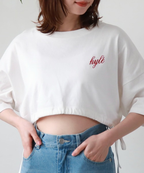 archives（アルシーヴ）の「ドロストＴシャツ（Tシャツ/カットソー・レディース・ブラック/ホワイト/オフホワイト・MEDIUM）」の4枚目の写真