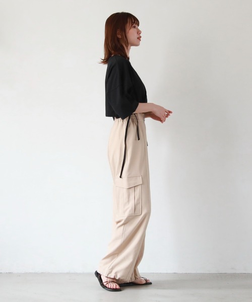 archives（アルシーヴ）の「ドロストＴシャツ（Tシャツ/カットソー・レディース・ブラック/ホワイト/オフホワイト・MEDIUM）」の20枚目の写真