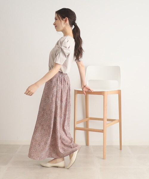 DRESKIP（ドレスキップ）の「◆【接触冷感】一枚でキマるツイストスリーブTシャツ（Tシャツ/カットソー・レディース・オフホワイト/ブラック/ライトグレー/ピンク系・02/03/04）」の13枚目の写真