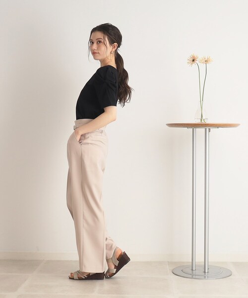 DRESKIP（ドレスキップ）の「◆【接触冷感】一枚でキマるツイストスリーブTシャツ（Tシャツ/カットソー・レディース・オフホワイト/ブラック/ライトグレー/ピンク系・02/03/04）」の19枚目の写真