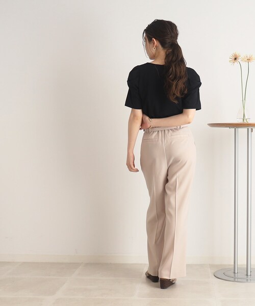 DRESKIP（ドレスキップ）の「◆【接触冷感】一枚でキマるツイストスリーブTシャツ（Tシャツ/カットソー・レディース・オフホワイト/ブラック/ライトグレー/ピンク系・02/03/04）」の20枚目の写真