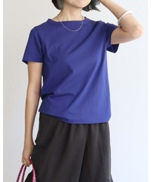 綿100%コットン、大人のスタンドネック無地シンプルTシャツ