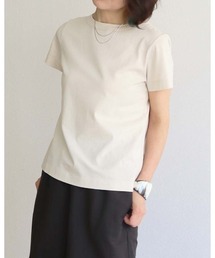 綿100%コットン、大人のスタンドネック無地シンプルTシャツ