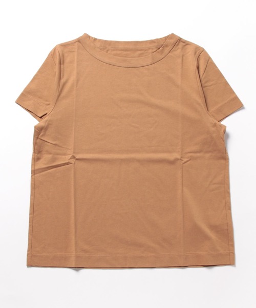 aunt lily(アントリリー)の「綿100%コットン、大人のスタンドネック無地シンプルTシャツ(Tシャツ/カットソー・レディース・サンドベージュ/アイボリー/ブラック/ブルー・M/L/LL)」の14枚目の写真
