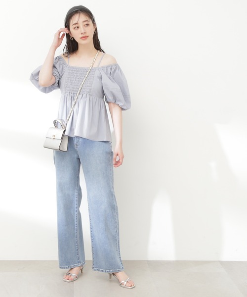 N.（N. Natural Beauty Basic）（エヌエヌナチュラルビューティーベーシック）の「◆２ｗａｙオフショルブラウス（シャツ/ブラウス・レディース・オフホワイト/ブラック/ブルー・MEDIUM）」の10枚目の写真