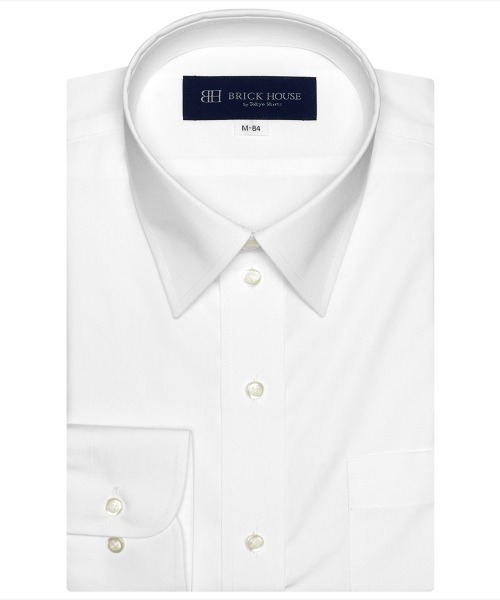 TOKYO SHIRTS(トウキョウシャツ)の「形態安定ノーアイロン レギュラー 白無地ベーシック 長袖ビジネスワイシャツ(ビジネスシャツ・メンズ・ホワイト・首回り42cm-裄丈86cm/首回り43cm-裄丈82cm/首回り43cm-裄丈86cm/首回り37cm-裄丈84cm/首回り37cm-裄丈80cm/首回り39cm-裄丈80cm/首回り39cm-裄丈84cm/首回り41cm-裄丈82cm/首回り41cm-裄丈86cm/首回り42cm-裄丈82cm)」の1枚目の写真