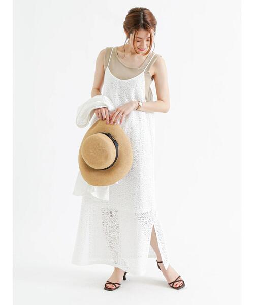 Te chichi（テチチ）の「クロッシェ風レースキャミワンピース（ワンピース・レディース・ブラック/オフホワイト・ﾌﾘ-）」の3枚目の写真