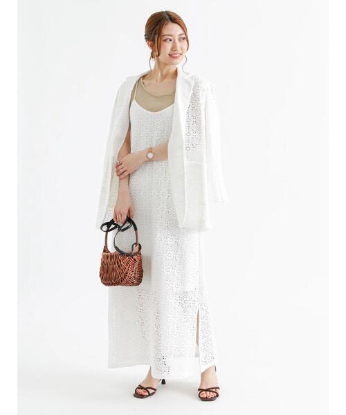 Te chichi（テチチ）の「クロッシェ風レースキャミワンピース（ワンピース・レディース・ブラック/オフホワイト・ﾌﾘ-）」の12枚目の写真