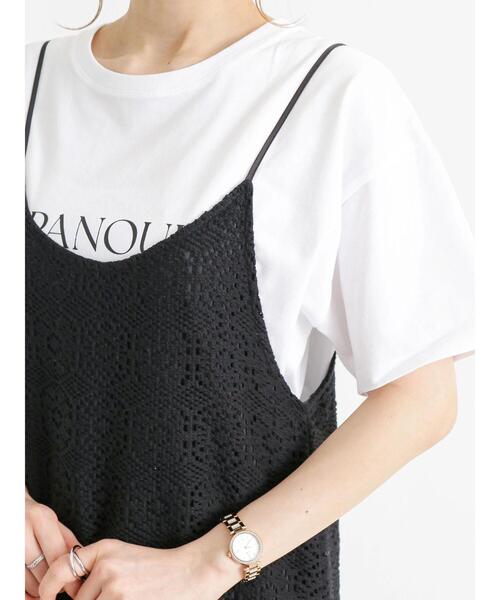 Te chichi（テチチ）の「クロッシェ風レースキャミワンピース（ワンピース・レディース・ブラック/オフホワイト・ﾌﾘ-）」の16枚目の写真