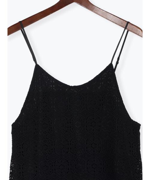 Te chichi（テチチ）の「クロッシェ風レースキャミワンピース（ワンピース・レディース・ブラック/オフホワイト・ﾌﾘ-）」の21枚目の写真