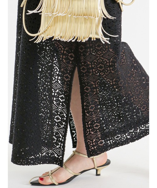 Te chichi（テチチ）の「クロッシェ風レースキャミワンピース（ワンピース・レディース・ブラック/オフホワイト・ﾌﾘ-）」の10枚目の写真