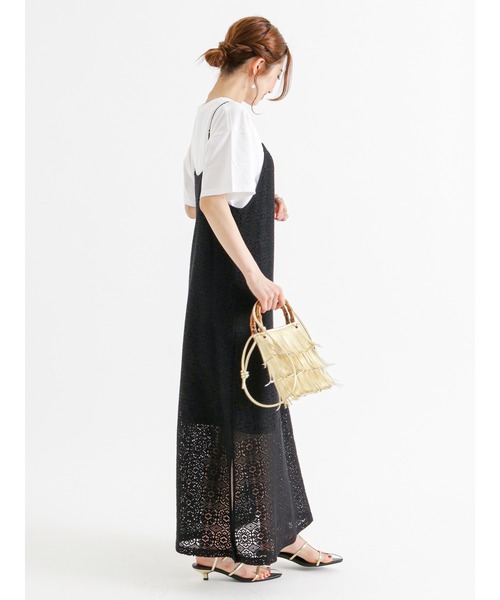 Te chichi（テチチ）の「クロッシェ風レースキャミワンピース（ワンピース・レディース・ブラック/オフホワイト・ﾌﾘ-）」の11枚目の写真