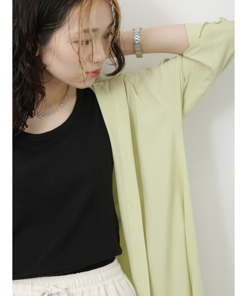 Samansa Mos2 blue（サマンサモスモスブルー）の「ランダムテレコタンクトップ（タンクトップ・レディース・ブラック/オフホワイト/ブルー・MEDIUM/LARGE）」の3枚目の写真